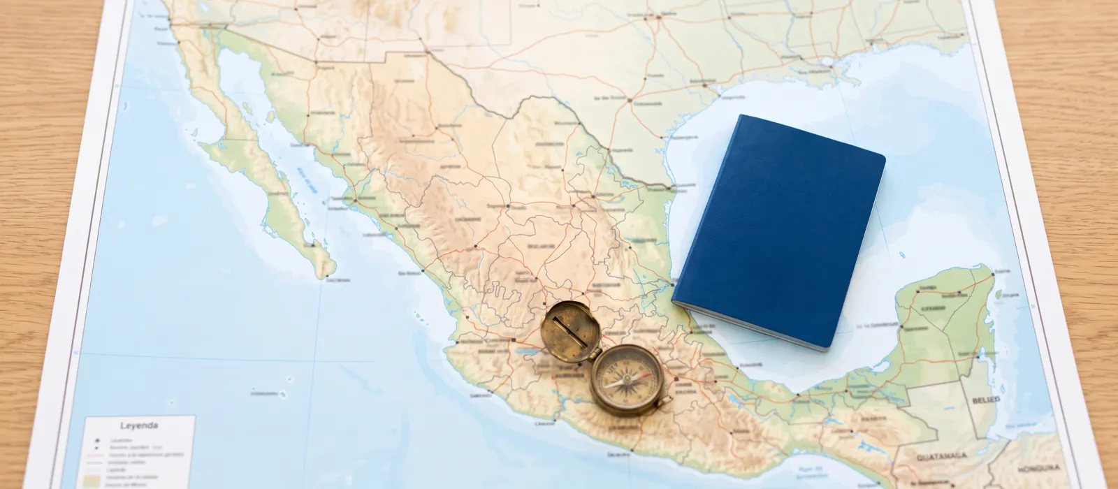 Mapa de México y pasaporte: visa para viajar a México